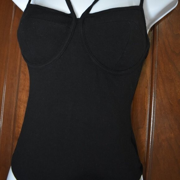 Brooklyn Karma Black Strappy Underwire Bodysuit Size Medium Thong Adjustable - Picture 6 of 16